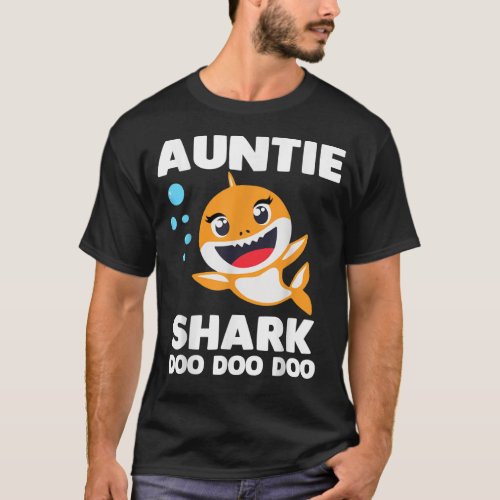 Auntie Shark Doo Doo Uncle Mommy Daddy Aunt Gift M T_Shirt