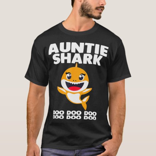 Auntie Shark Gift Cute Baby Shark Design Family Se T_Shirt