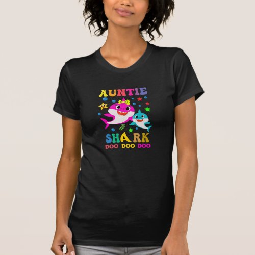 Auntie Shark Gift Cute Shark Auntie Doo Doo Doo T_Shirt