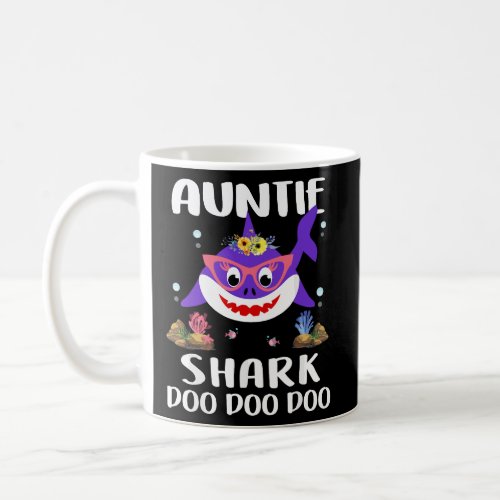 Auntie Shark Mothers Day Gift Idea For Mother Wife Coffee Mug
