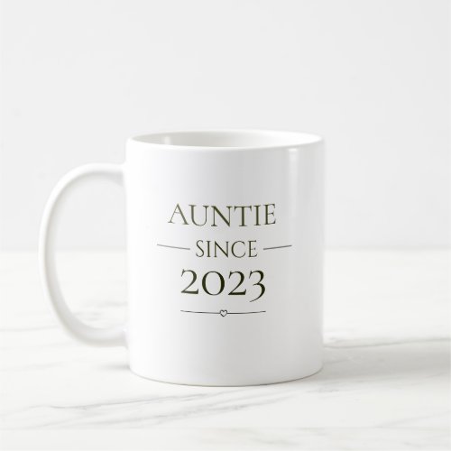 Auntie Since Personalized Year Minimal Family Role Coffee Mug
