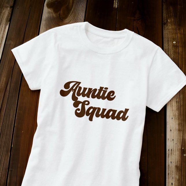 Auntie Squad Simple Vintage Retro Typography T-Shirt (Creator Uploaded)