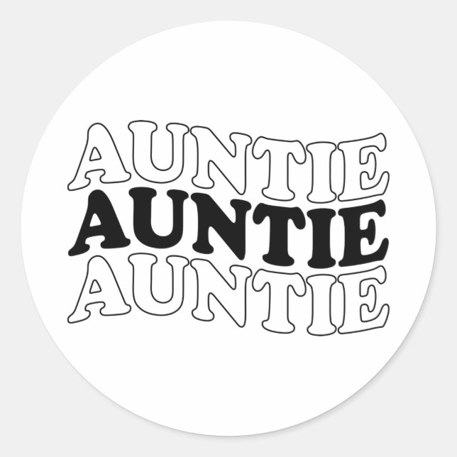 Auntie Stacked Favorite Aunt Life Classic Round Sticker (Front)
