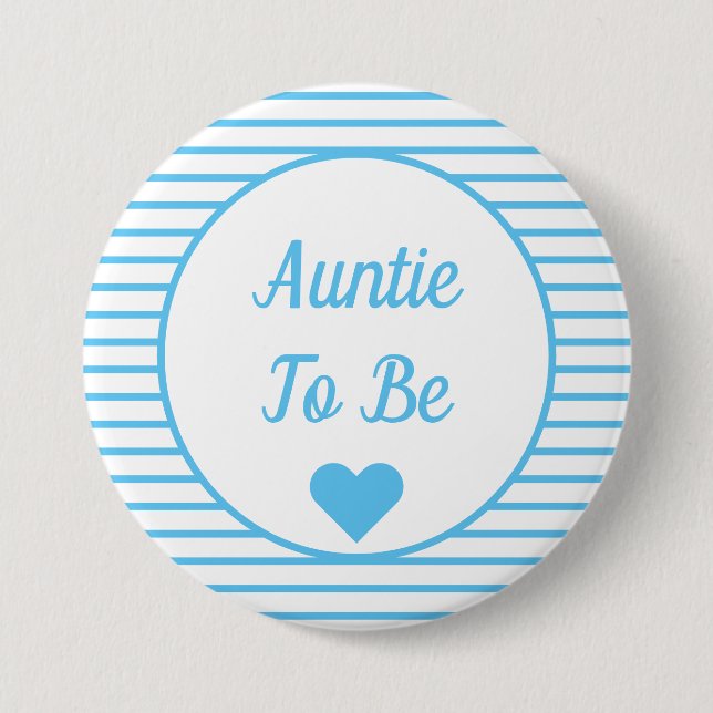 Auntie To Be Baby Shower Button (Front)