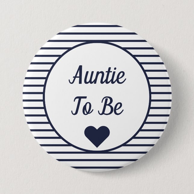 Auntie To Be Baby Shower Button (Front)