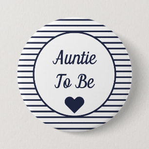 Auntie To Be Baby Shower Button