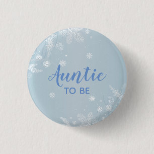 Auntie to be Blue Baby Boy Shower l New Aunt Button