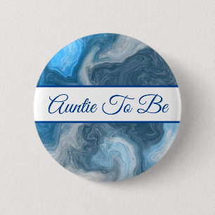 Auntie to Be Boy's Baby Shower Button