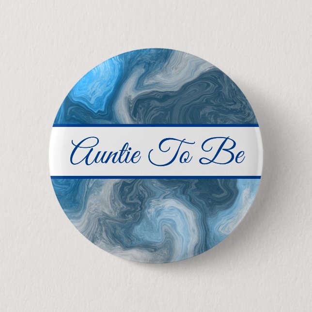 Auntie to Be | Boy's  Baby Shower Button (Front)