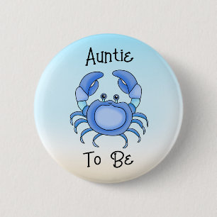Auntie to Be   Cute Fish Under the Sea  Button