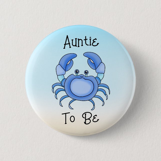 Auntie to Be | Cute Fish Under the Sea  Button (Front)