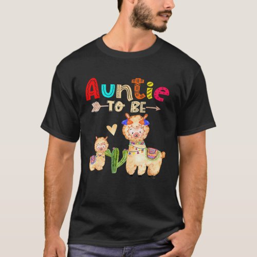 Auntie To Be Llama Baby Shower T-Shirt