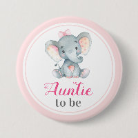 Auntie to be New Aunt Baby Girl Shower Elephant
