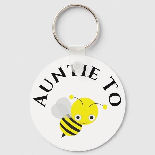 Auntie To Be New Aunt Pregnancy Announcement Gift Keychain (Front)