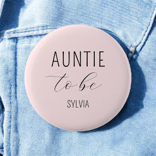 Auntie to Be Pink Baby Shower Button