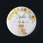 Auntie to be sunflower honey bear button<br><div class="desc">Auntie to be sunflower honey bear button.
Matching items available.</div>