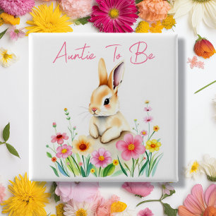 Auntie To Be Woodland Themed Baby Shower Button