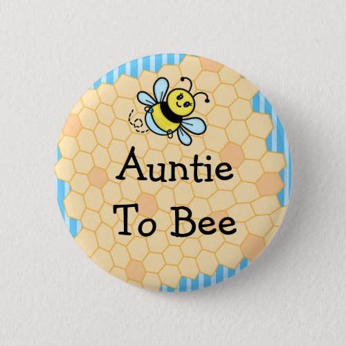 Auntie To Bee Baby Shower Button