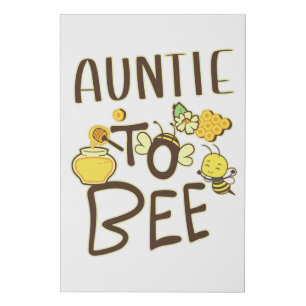 Auntie To Bee Pregnancy Announcement Pregnant Faux Canvas Print