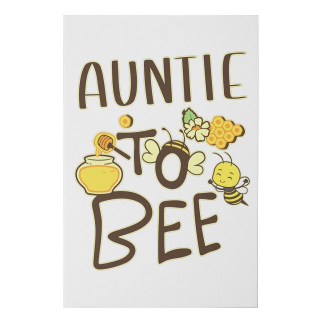Auntie To Bee Pregnancy Announcement Pregnant Faux Canvas Print (Front)