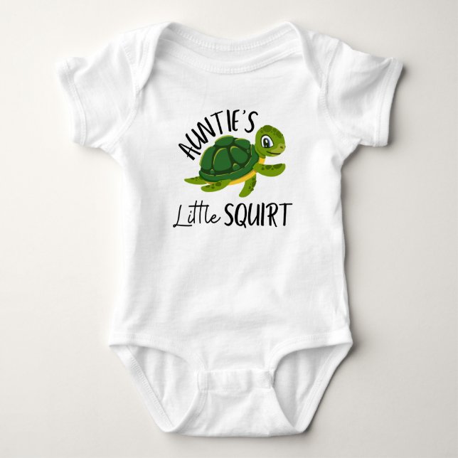 Auntie Turtle Baby, Pregnancy Reveal  Baby Bodysuit (Front)