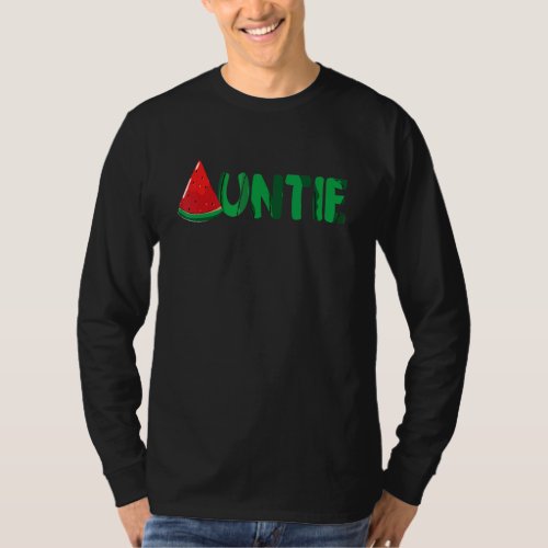 Auntie Watermelon  Matching Family Summer Fruit Br T_Shirt