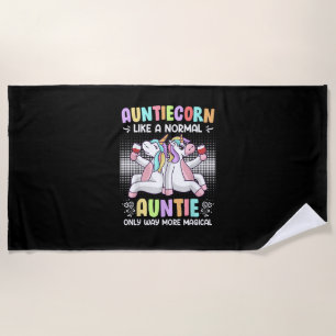 Auntiecorn Aunts Mother's Day Unicorn Fan Aunties  Beach Towel