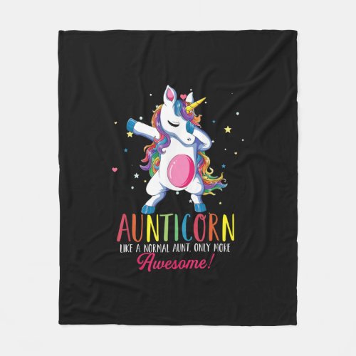 auntiecorn like an aunt only awesome dabbing unico fleece blanket