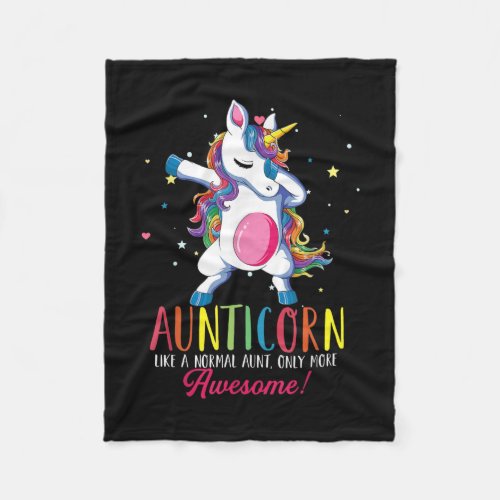 auntiecorn like an aunt only awesome dabbing unico fleece blanket