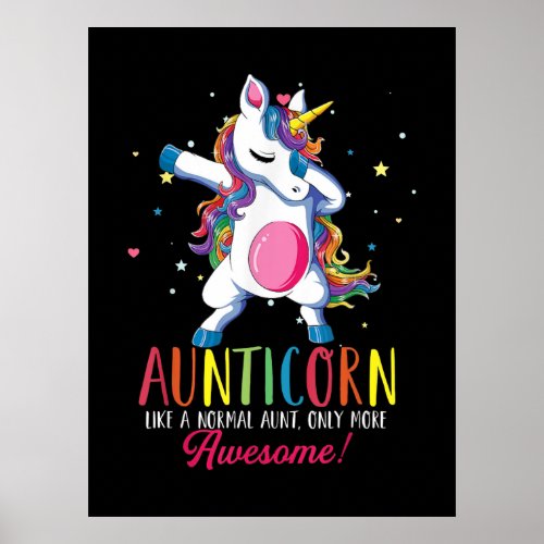 auntiecorn like an aunt only awesome dabbing unico poster