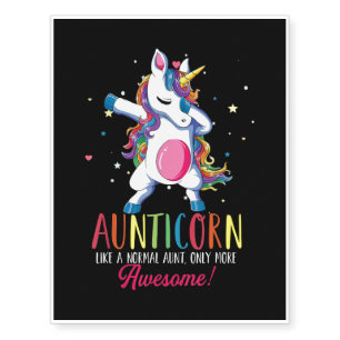 auntiecorn like an aunt only awesome dabbing unico temporary tattoos