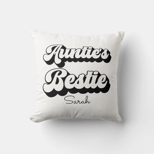 Auntie's Bestie Aunt and Nephew Throw Pillow (Front)