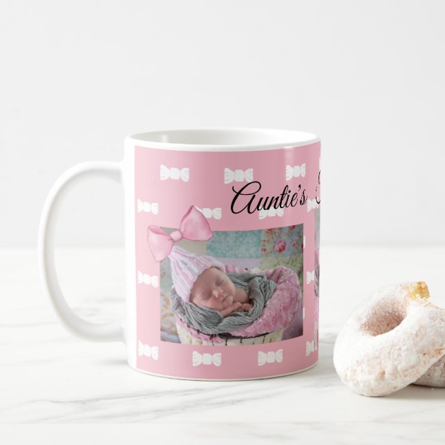 Auntie's Favorite Coffee Mug Personalized Photos (With Donut)