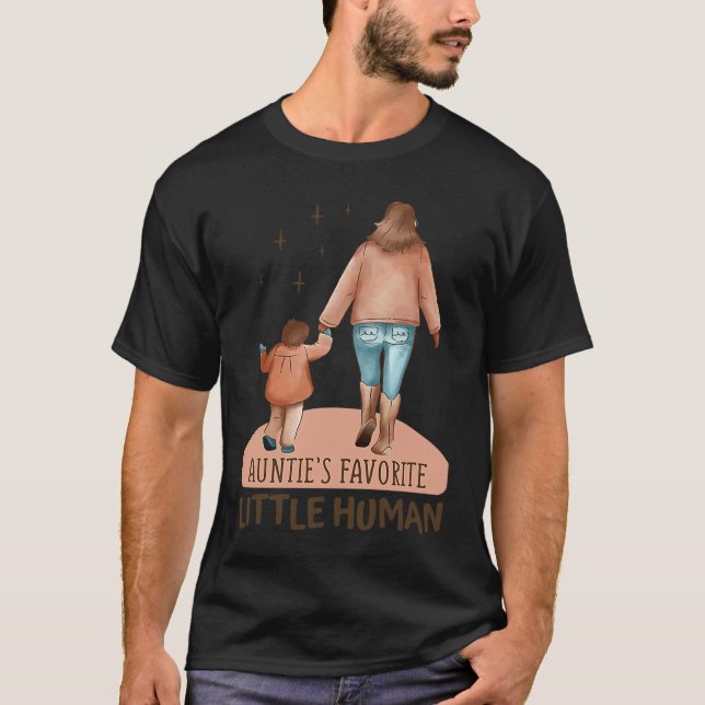 Auntie's Favorite Little Human Family Best Auntie T-Shirt (Front)