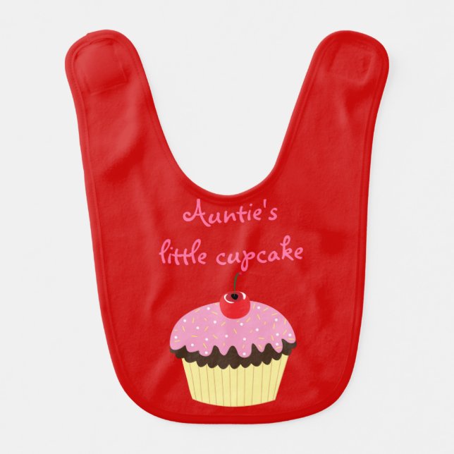 Auntie's little cupcake baby bib (Front)
