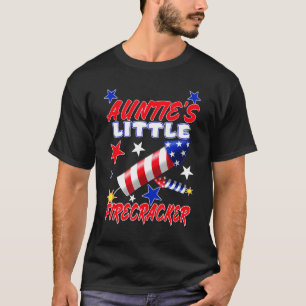 Aunties Little Firecracker 4th Of July Fun Kids Bi T-Shirt
