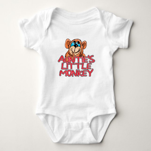 Auntie's Little Monkey Baby Bodysuit (Front)