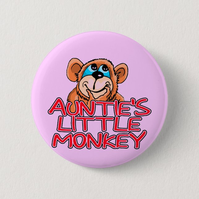 Auntie's Little Monkey Tshirts and Gifts Button (Front)