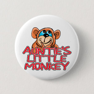 Auntie's Little Monkey Tshirts and Gifts Pinback Button