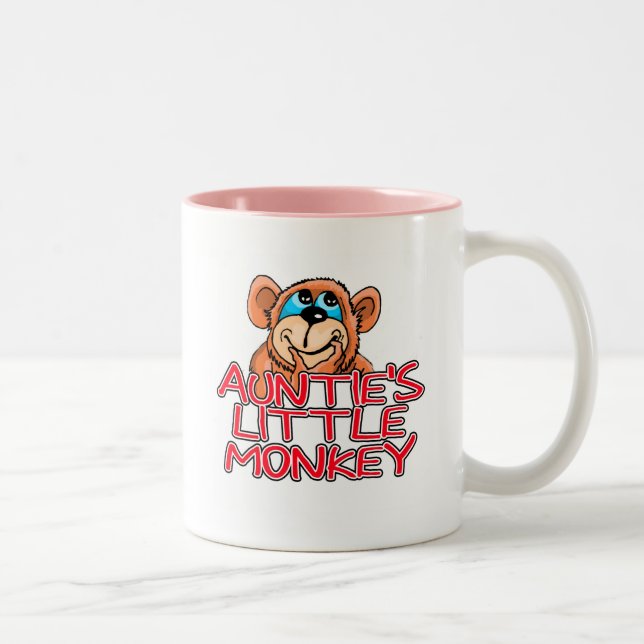 Auntie's Little Monkey Tshirts and Gifts Two-Tone Coffee Mug (Right)