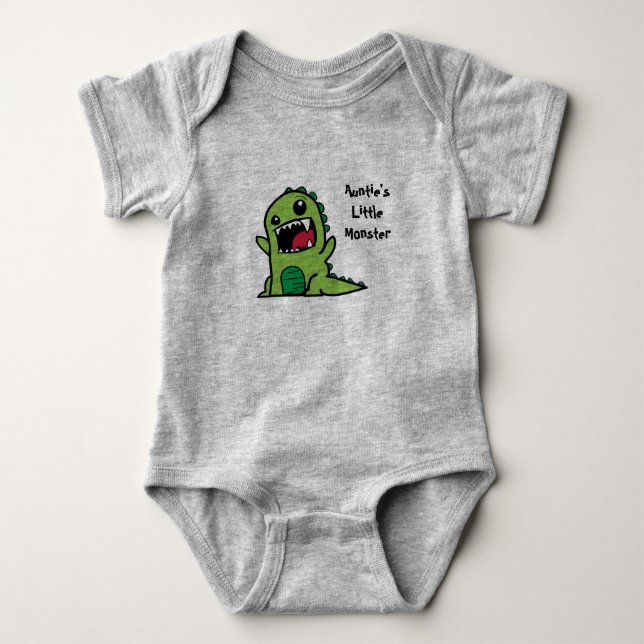 Auntie's Little Monster Baby Vest Baby Bodysuit (Front)