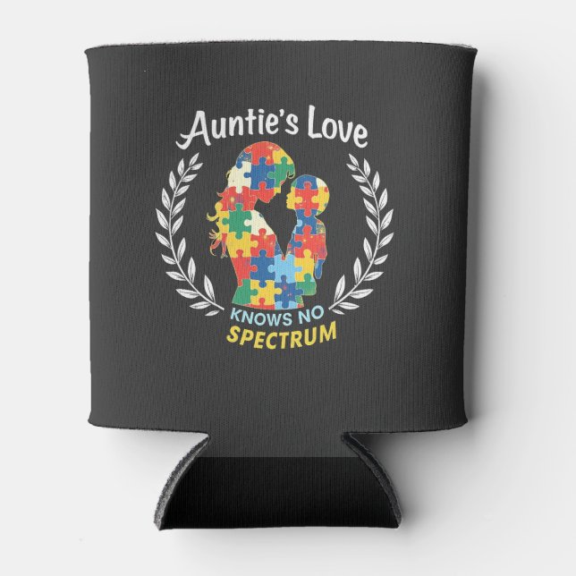 Auntie's Love Has No Spectrum Autism Awareness  Can Cooler (Front)