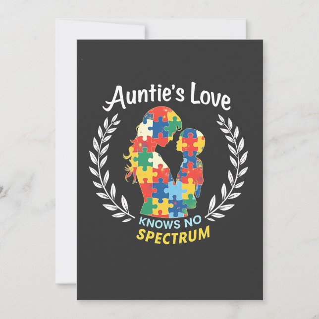 Auntie's Love Has No Spectrum Autism Awareness  Invitation (Front)