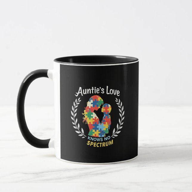Auntie's Love Has No Spectrum Autism Awareness  Mug (Left)