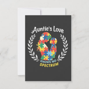 Auntie's Love Has No Spectrum Autism Awareness Thank You Card