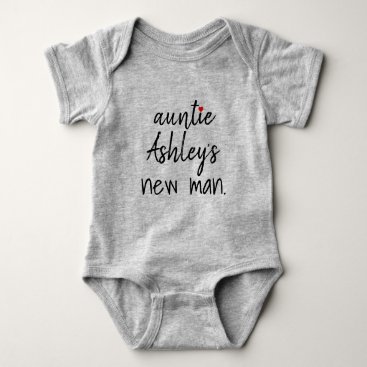 auntie's new man personalized baby bodysuit