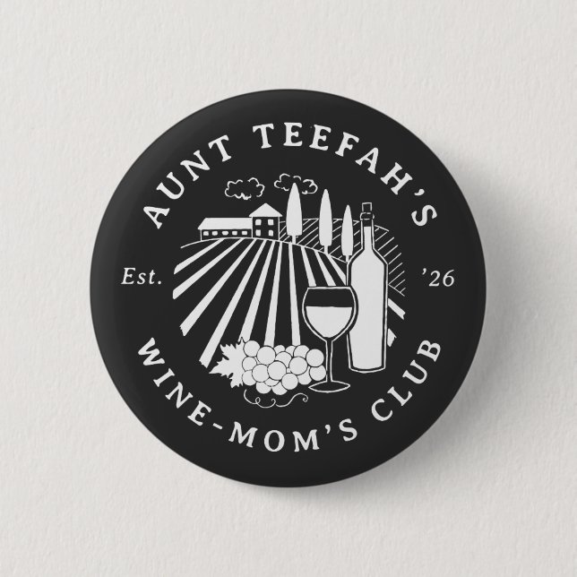 Auntie's Wine Club For Moms T-Shirt - White Button (Front)