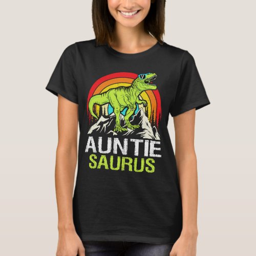 Auntiesaurus Dinosaur T Rex Auntie Saurus Funny Au T_Shirt