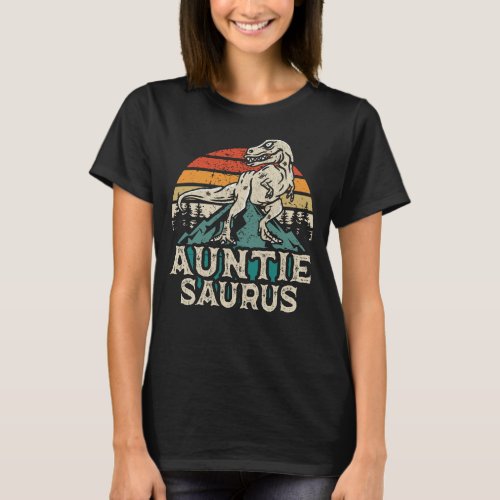 Auntiesaurus Dinosaur T Rex Auntie Saurus Funny T_Shirt