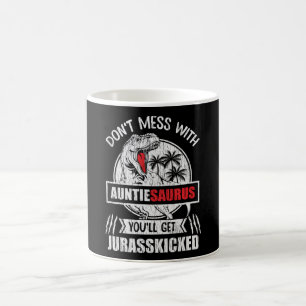 AuntieSaurus Funny Dinosaur Auntie Family Gift Coffee Mug